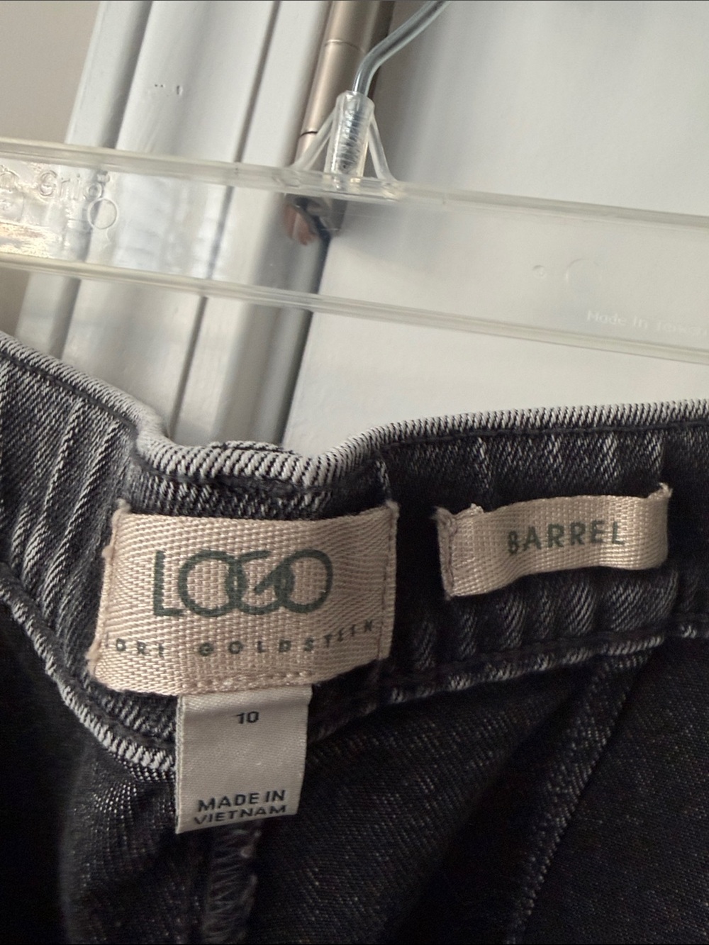 Logo by Lori Goldstein Washed Black Barrel Leg Jeans - Picture 2 of 5